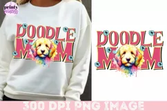 Doodle Mom png, Floral Goldendoodle Sublimation Design Product Image 4