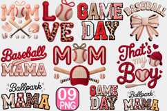 Baseball PNG, Faux Yarn Ball PNG, Baseball Mama PNG, Product Image 1