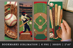 Baseball bookmarks printable sublimation bookmark design Product Image 1