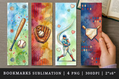 Baseball bookmarks printable sublimation bookmark design Product Image 1