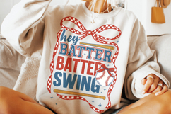 Baseball Hey Batter Batter Swing PNG, Baseball Coquette PNG Product Image 1