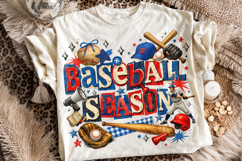 Baseball Season PNG Sublimation Design, Retro Baseball PNG Product Image 1