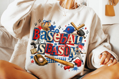 Baseball Season PNG Sublimation Design, Retro Baseball PNG Product Image 4