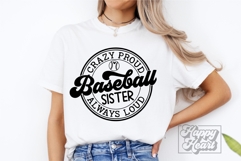 Crazy Proud Always Loud Baseball Sister SVG PNG Product Image 2