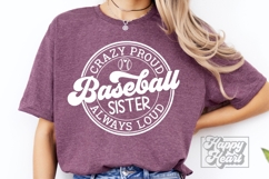 Crazy Proud Always Loud Baseball Sister SVG PNG Product Image 4