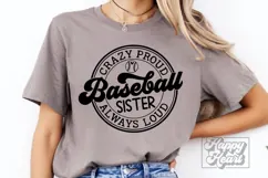 Crazy Proud Always Loud Baseball Sister SVG PNG Product Image 5