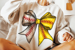 Baseball Softball Coquette Bow PNG, Baseball Bow, Softball Product Image 3