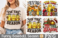 Baseball Softball Tis The Season PNG, Halloween Sublimation Product Image 1