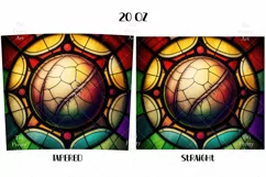Baseball Stained Glass Tumbler Wrap, Baseball Png, Softball Tumbler