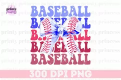 4th of July Baseball PNG, Baseball Bow Sublimation PNG Product Image 6