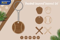 Baseball Gloves and Bats, Keychain Laser Cutting Set Product Image 1