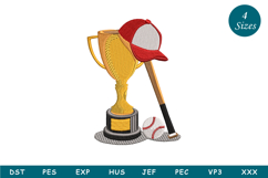 Baseball Trophy Machine Embroidery Product Image 1