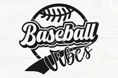Baseball Vibes SVG Cut File, Mom Shirt, Sports SVG, PNG, DXF Product Image 2