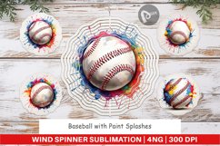 Wind Spinner Baseball Paint Splashes Product Image 1