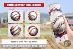 Tumbler Wrap Baseball Paint Splashes Product Image 1