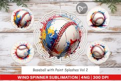Wind Spinner Baseball Paint Splashes Product Image 1