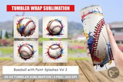 Tumbler Wrap Baseball Paint Splashes Product Image 1