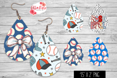 Baseball | 4 Sets of Teardrop Earrings Product Image 1