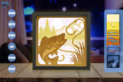 Fishing at the Lake with Dad Layered Papercut Product Image 3