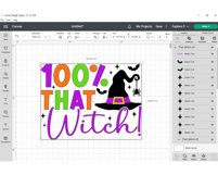 100 That Witch SVG, Halloween 100 that witch T Shirt Design Product Image 3