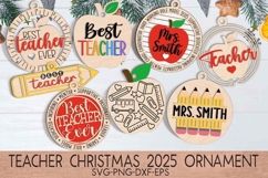 Funny Teacher Christmas Ornaments 2025 SVG | Laser Cut File Product Image 1