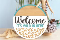 Farmhouse Door Hanger SVG | Round Welcome Sign | Glowforge Product Image 1