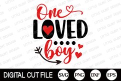 Valentine Boy SVG, One Loved Boy, Kids Valentines Day Shirt Product Image 2