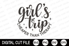 Girl&#039;s Trip SVG | Girls Quotes PNG | Summer Vacation Shirt Product Image 2