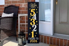 New Year 2026 Porch Sign SVG, Happy New Year Welcome Sign Product Image 1