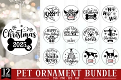 Animal Christmas 2025 Ornament SVG, Angel Dog, Pet Monogram Product Image 1