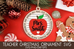 Funny Teacher Christmas Ornaments SVG, School Ornament Laser Product Image 1