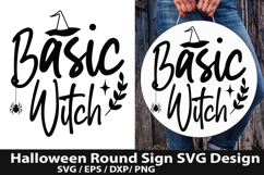 Basic witch SVG - Halloween Round Sign Product Image 1