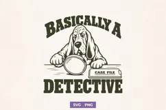 Basically A Detective SVG, True Crime PNG, Basset Hound Product Image 1
