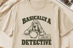 Basically A Detective SVG, True Crime PNG, Basset Hound Product Image 3