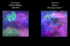 Aurora Space Backgrounds Set 1 - 4 Images Product Image 2