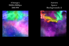 Aurora Space Backgrounds Set 2 - 4 Images Product Image 2