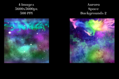 Aurora Space Backgrounds Set 2 - 4 Images Product Image 3