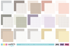 Basic geometric pattern papers in neutral colors with stripes checks and diamonds