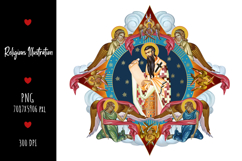 christening, vintage, religious, heaven, communion, faith, sacrament, saviour, epiphany, christian, evangelical, orthodox, greek, art, saint, holy, king, baptism, confirmation, angels, religion, sky, illustration, god, blessing, byzantine