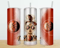 Basketball Mom Tumbler Digital Sublimation Design Product Image 2