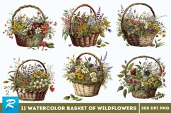 watercolor clipart,digital download,digital clipart,digital crafting,flower bouquet,scrapbook images,wildflowers in vase,watercolor clipart,wall art,vase of flowers,wildflower vase,flower clipart,flower images,wildflower pictures,Basket of Wildflowers   