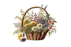 watercolor clipart,digital download,digital clipart,digital crafting,flower bouquet,scrapbook images,wildflowers in vase,watercolor clipart,wall art,vase of flowers,wildflower vase,flower clipart,flower images,wildflower pictures,Basket of Wildflowers   