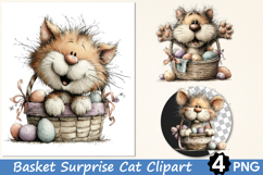 Basket Surprise Cat Clipart Product Image 1