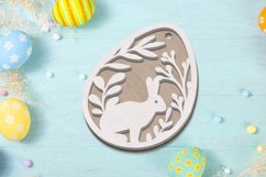 Easter Tag with Rabbit Ornament, Laser Cut Template Product Image 3