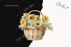 Watercolor Sunflower Basket Clipart | Watercolor Sunflower Product Image 2