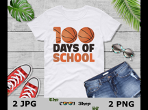 Basketball 100 Days Of School Png, 100 Days Of School Png Product Image 3