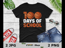 Basketball 100 Days Of School Png, 100 Days Of School Png Product Image 2