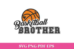 Basketball Brother SVG Quote with Basketball Product Image 1