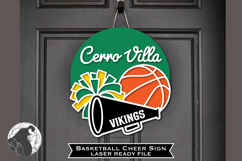 Basketball Sign Laser File, Basketball Door Hanger Product Image 2