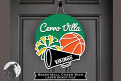 Basketball Sign Laser File, Basketball Door Hanger Product Image 2